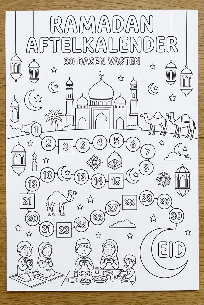 Ramadan Kalander coloring page line art