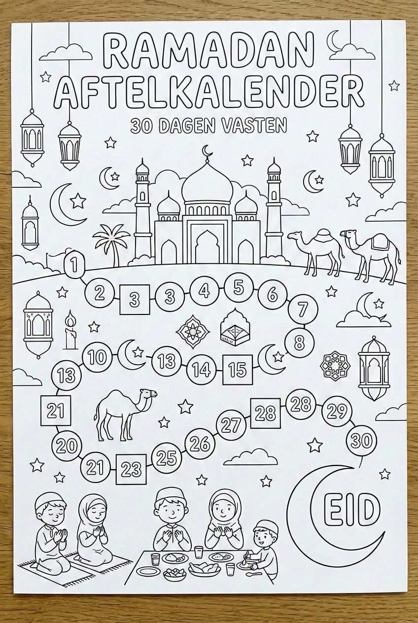 Ramadan Kalander coloring page line art