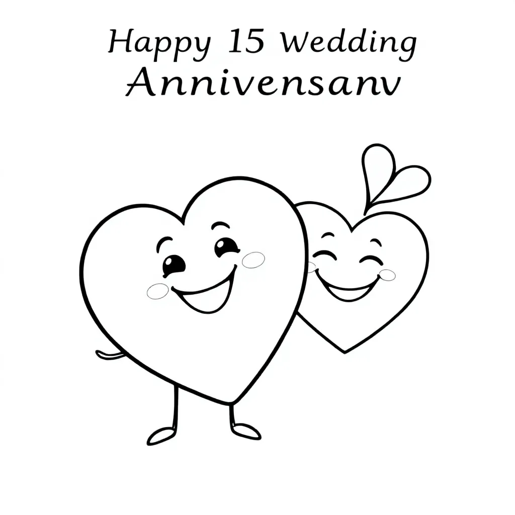15 jaar getrouwd kleurplaat voor kinderen