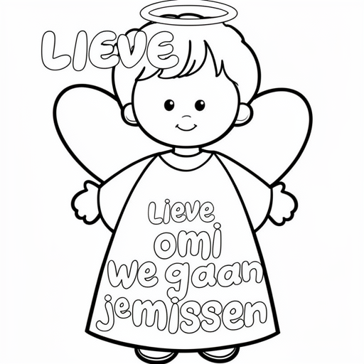 Een engel kleurplaat voor kinderen