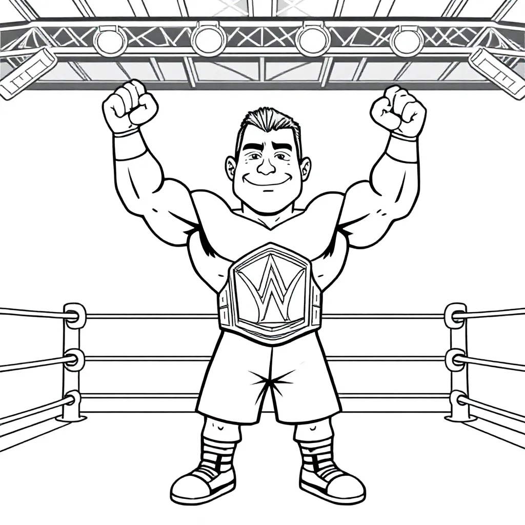 John cena kleurplaat voor kinderen