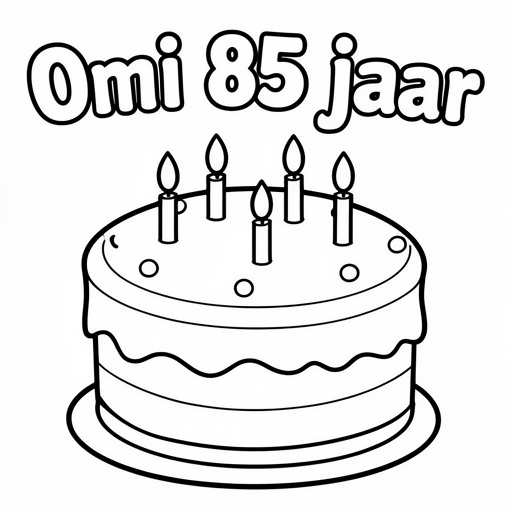 Een verjaardagskleurplaat kleurplaat voor kinderen