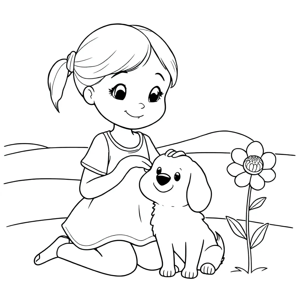 kind meisje kleurplaat voor kinderen