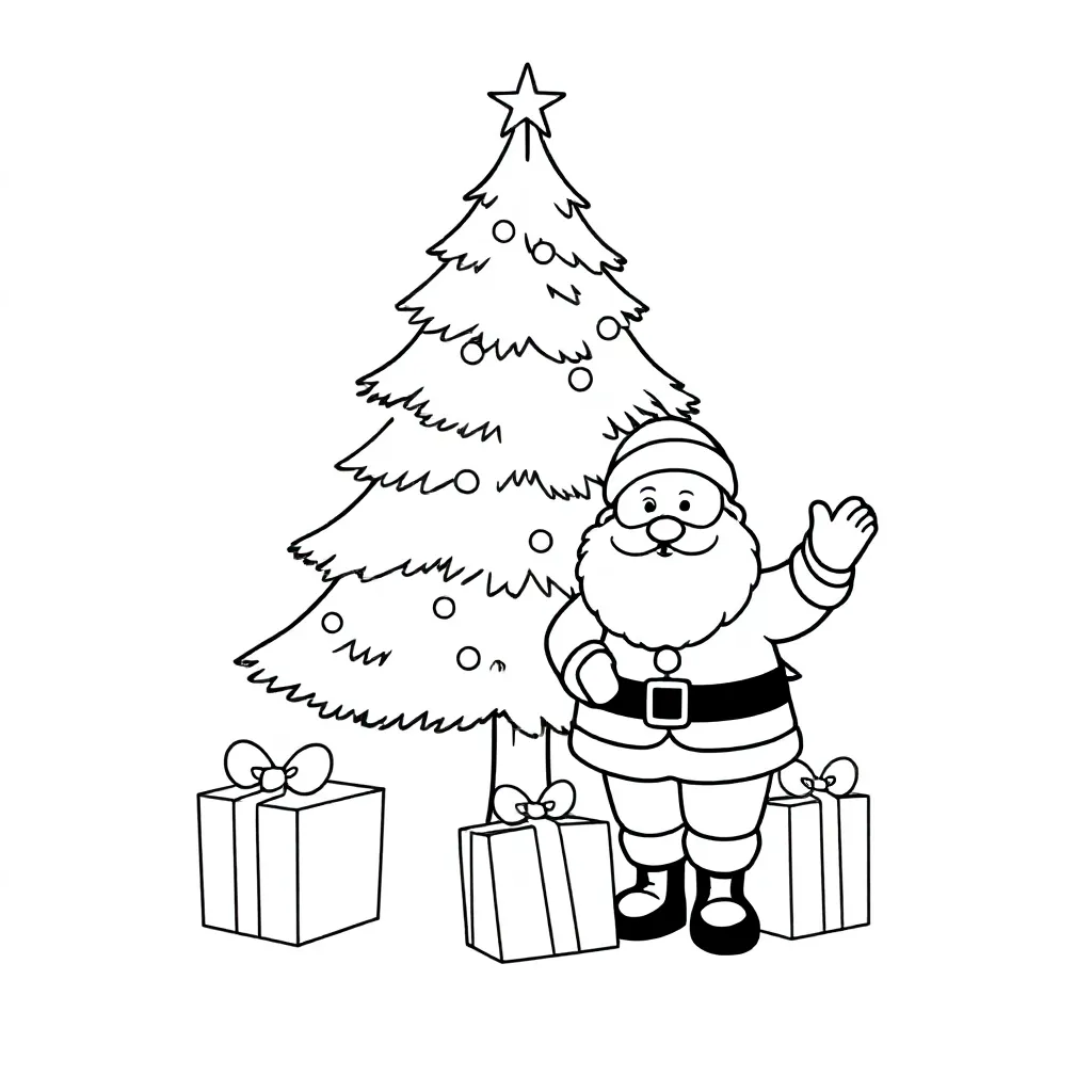 kerstboom kleurplaat voor kinderen