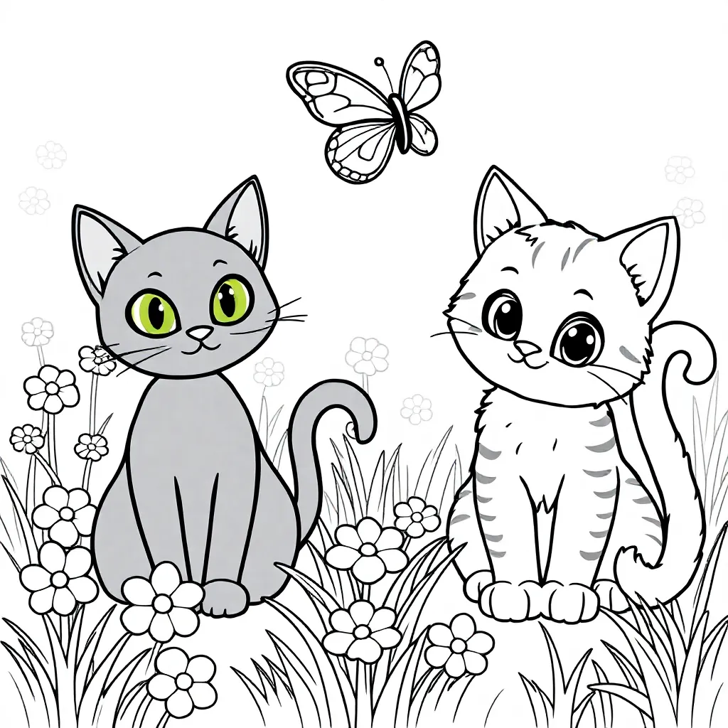 cat kleurplaat voor kinderen