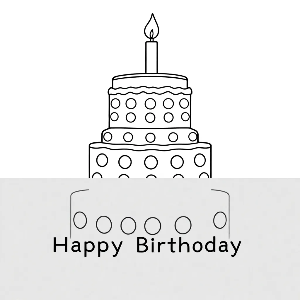 verjaardagstaart 95 jaar kleurplaat voor kinderen
