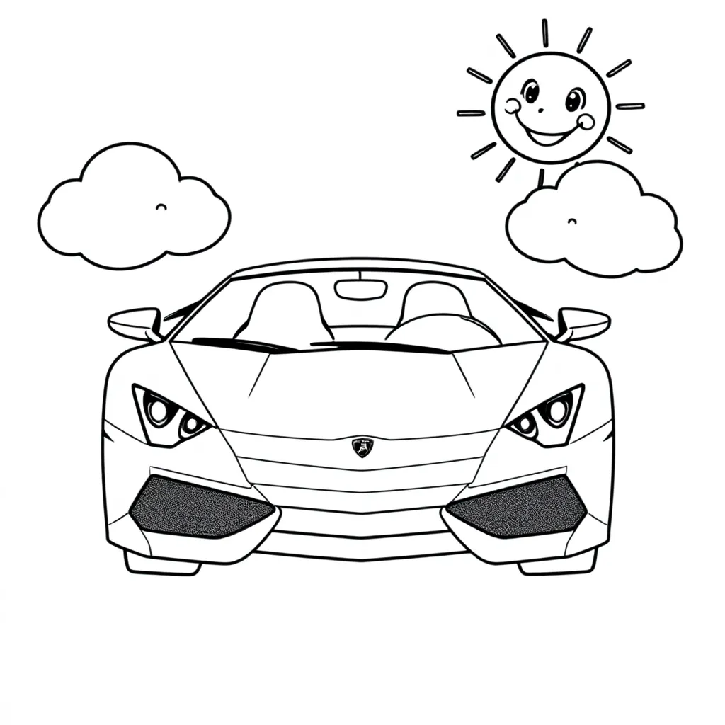 Lamborgini kleurplaat voor kinderen