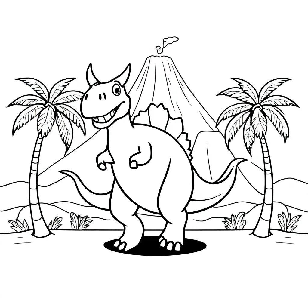 carnotaurus aan het stampen kleurplaat voor kinderen