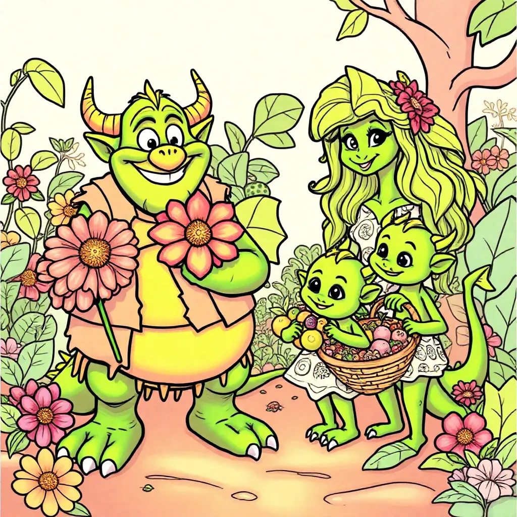 De Olchi familie kleurplaat voor kinderen