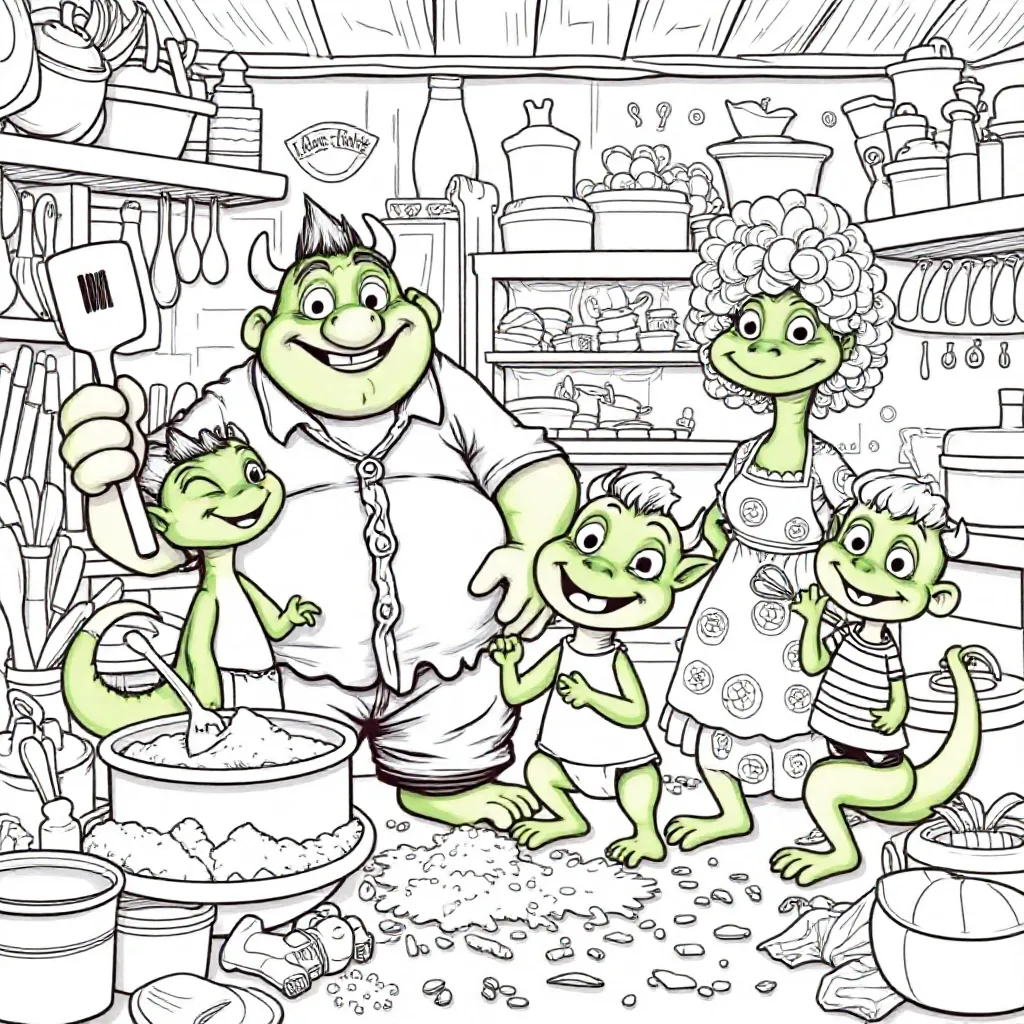 De Olchi familie kleurplaat voor kinderen