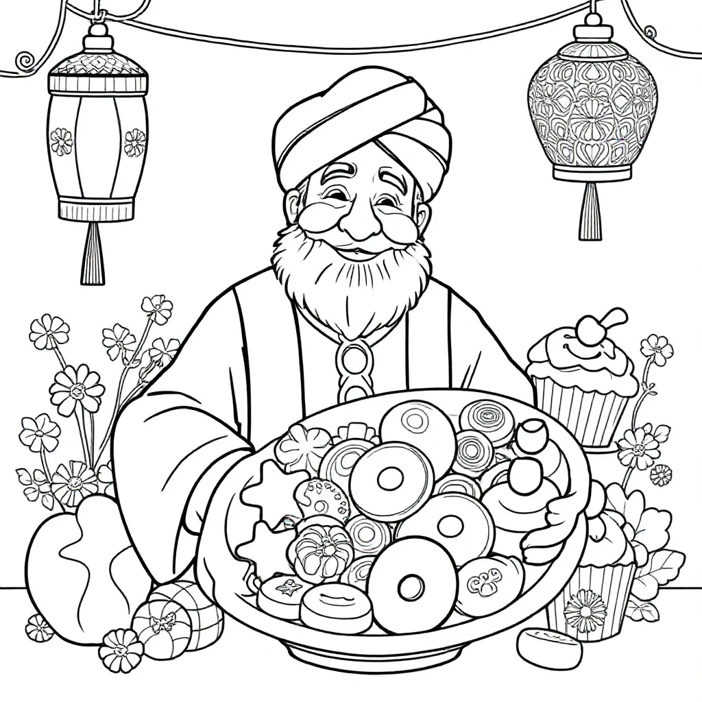 Suikerfeest kleurplaat voor kinderen