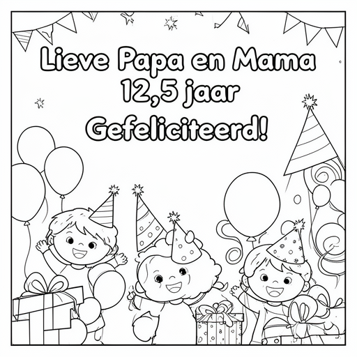 feest kleurplaat voor kinderen