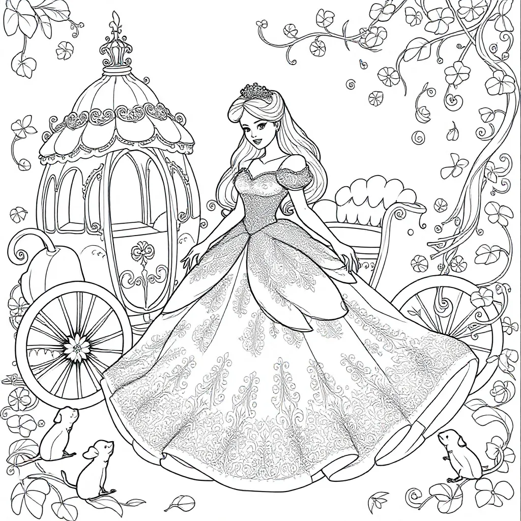 cinderella original kleurplaat voor kinderen