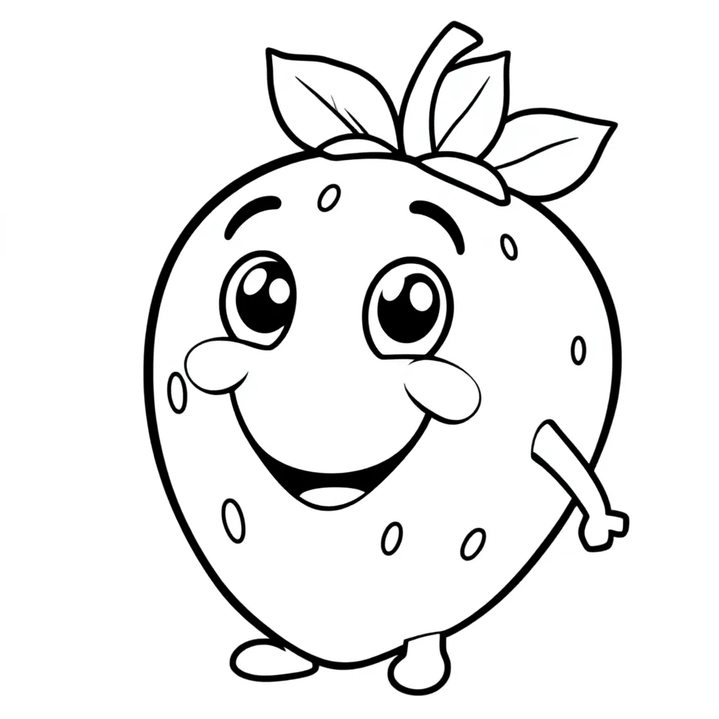 strawberrynobinipizanini kleurplaat voor kinderen