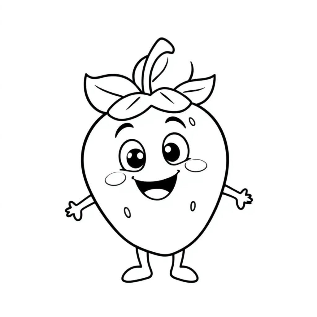 strawberry nobinipizanini kleurplaat voor kinderen