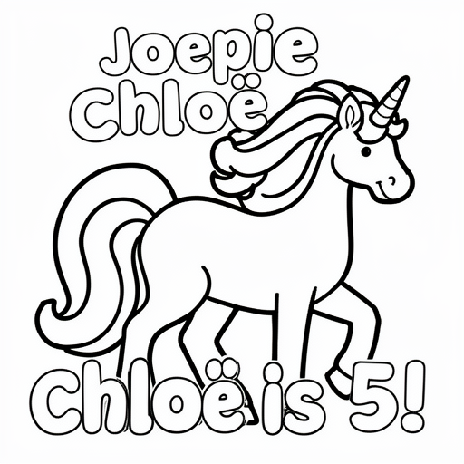 eenhoorn kleurplaat voor kinderen