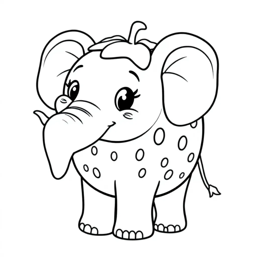 strawberry elephant kleurplaat