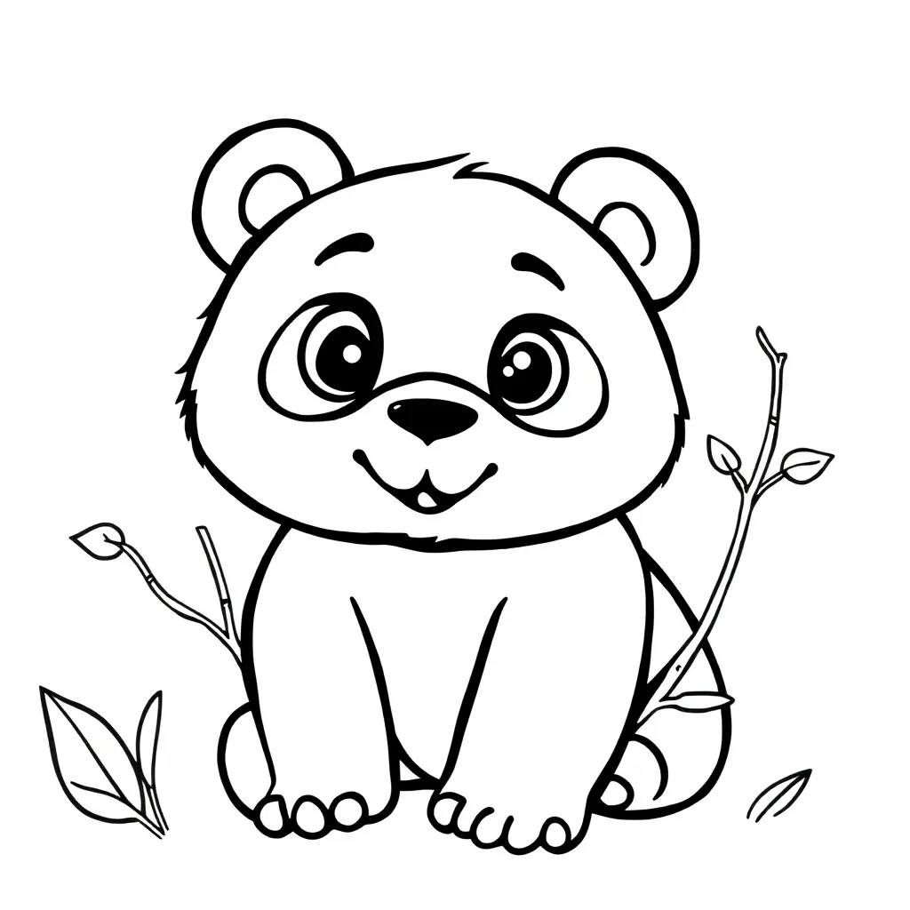 Kleurplaat Gratis Panda Beer Schattig Zwart Wit Kleurplaat voor Kindere