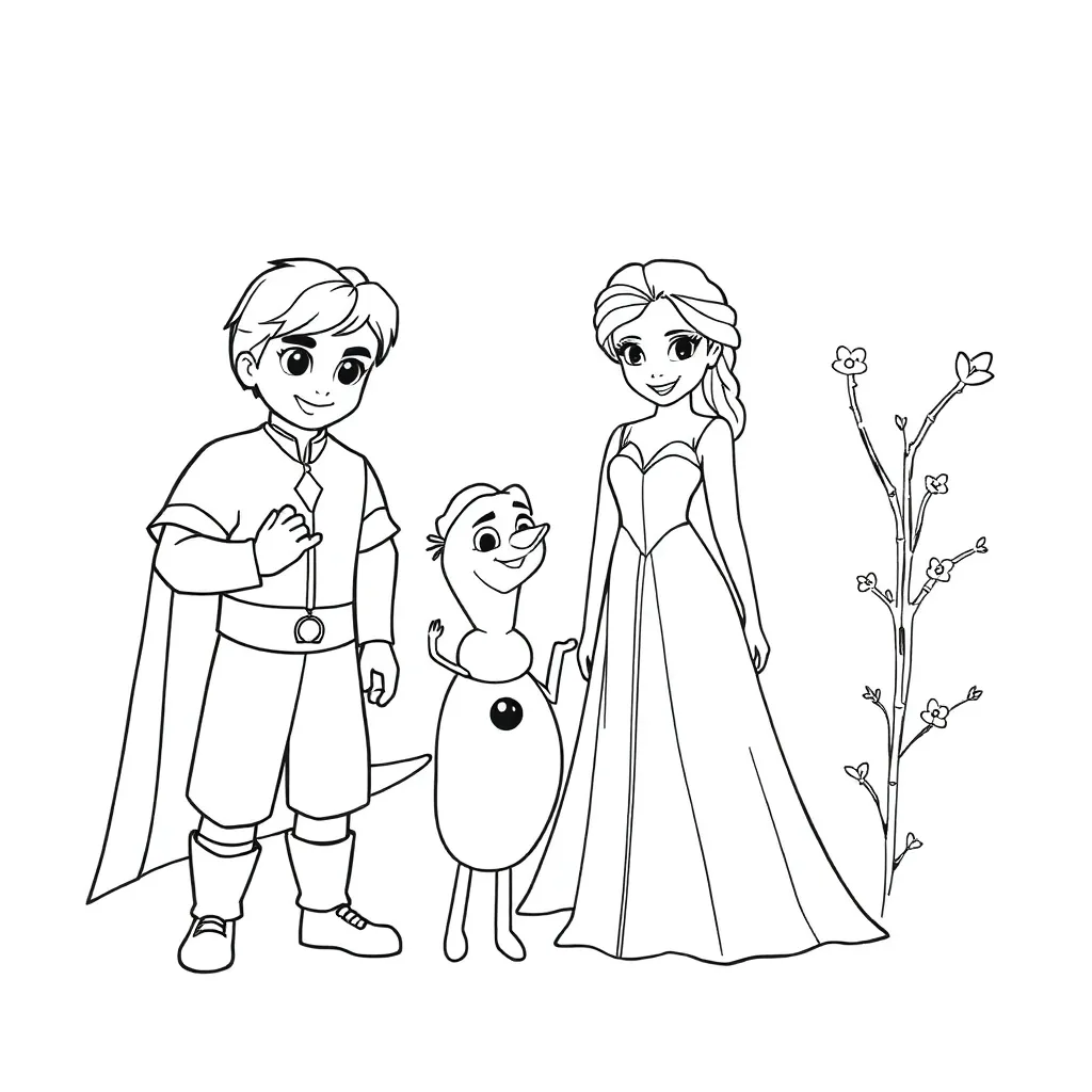 Frozen Anna Elsa Disney Sprookjes Avontuur coloring page for children