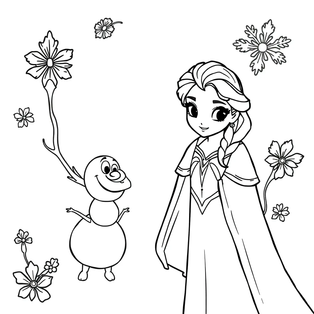 Frozen Anna Elsa Disney Sprookjes Avontuur coloring page for children