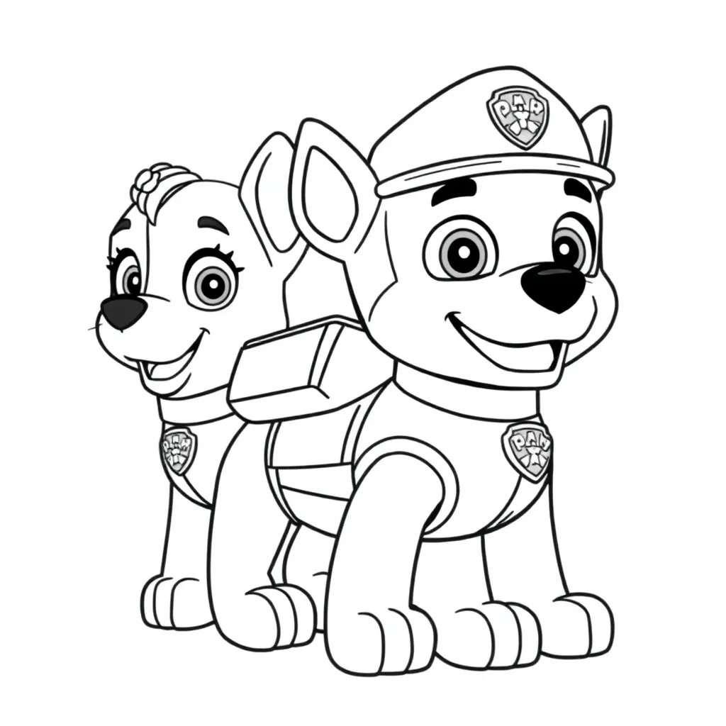 Paw Patrol Helden Reddingsteam Avontuur Kindvriendelijk coloring page for children