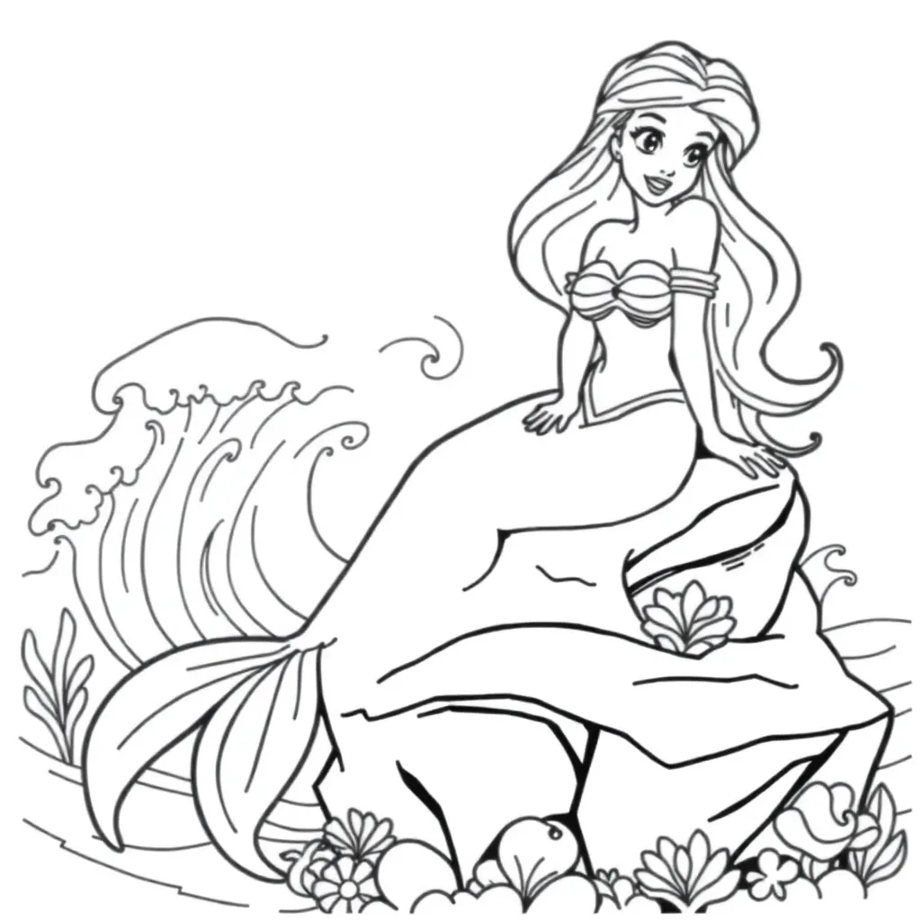 Free Ariel Coloring Page for Kids