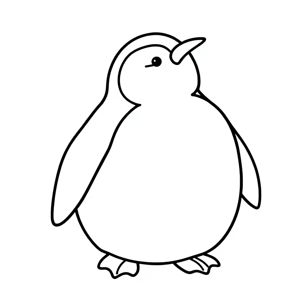 Free Penguin Coloring Page - Arctic Animal Sea Cute Coloring Sheet for Kids