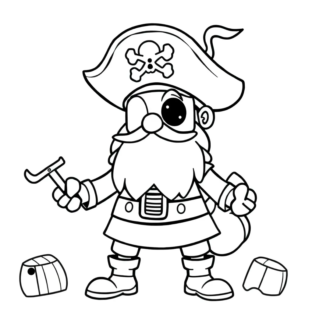 Free Pirate Ship Adventure Coloring Page - Sea Captain Sailboat Coloring Page