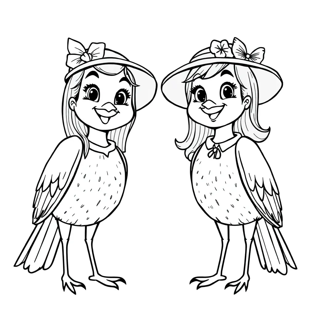 Free Coloring Page:  Plus-Size Women, Cheerful Curvy Fashion Coloring Page for Kids