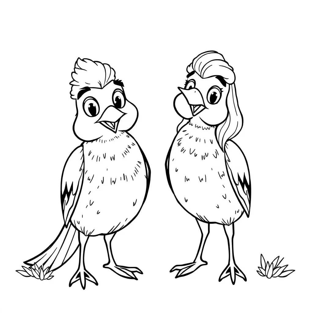 Free Coloring Page:  Plus-Size Women, Cheerful Curvy Fashion Coloring Page for Kids