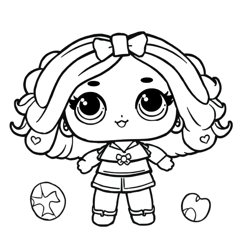 Free LOL Surprise Pop Girls Dolls Cute Coloring Pages