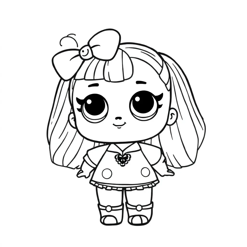 Free LOL Surprise Pop Girls Dolls Cute Coloring Pages