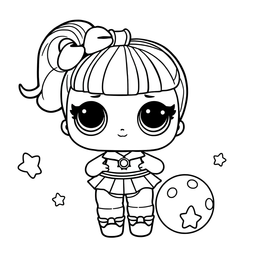 Free LOL Surprise Pop Girls Dolls Cute Coloring Pages