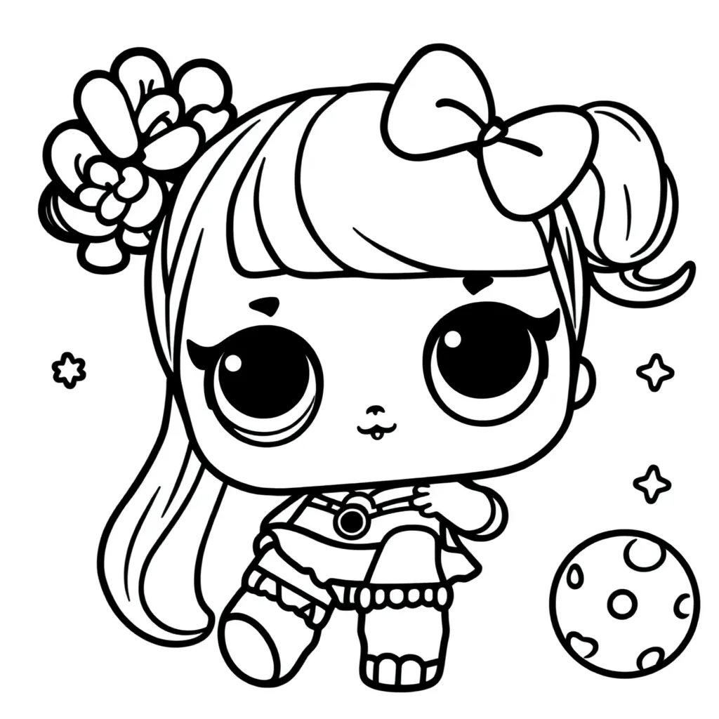 Free LOL Surprise Pop Girls Dolls Cute Coloring Pages