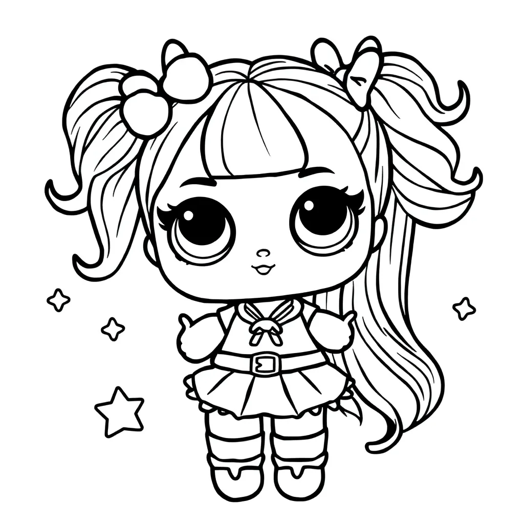 Free LOL Surprise Pop Doll Coloring Pages for Girls