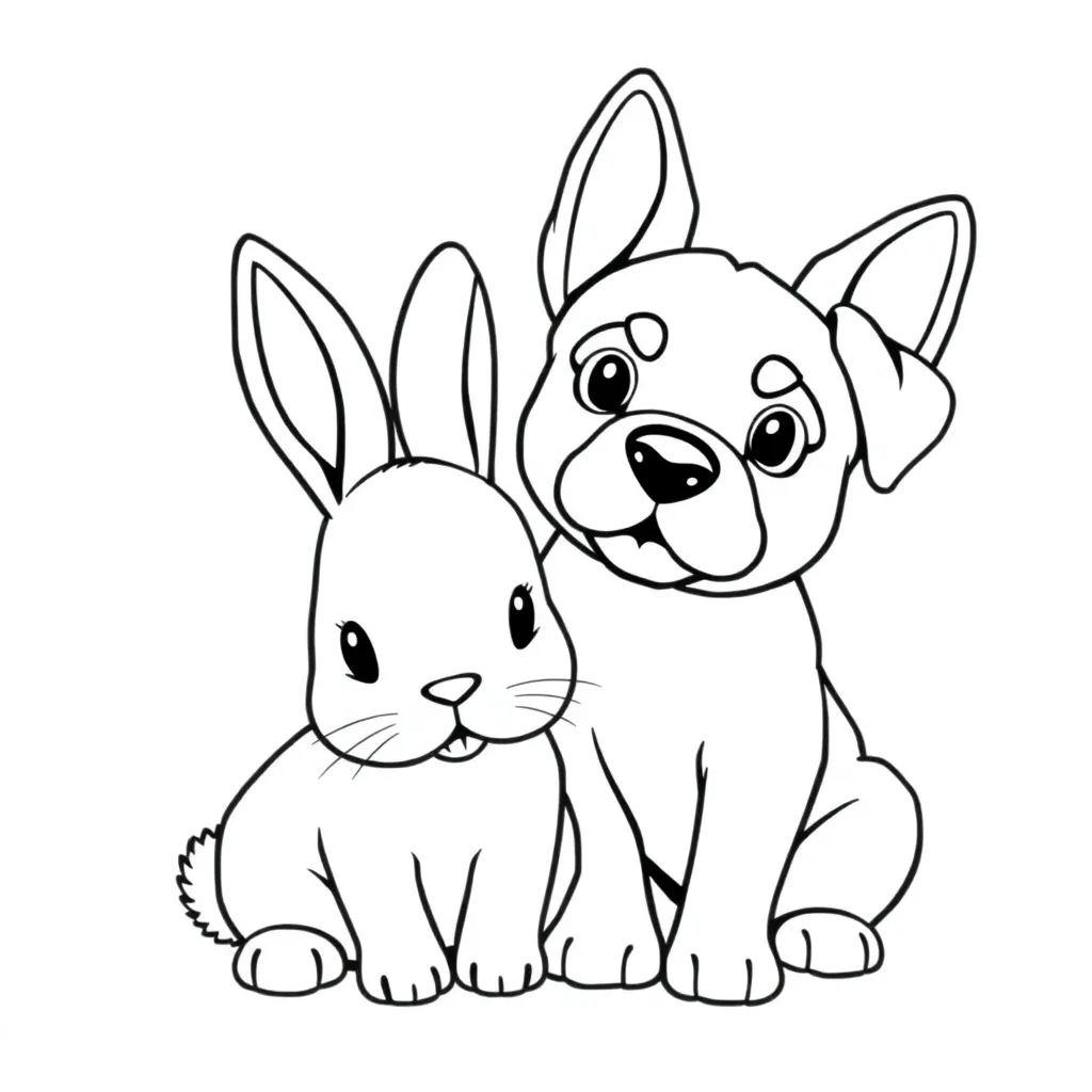 Free Cute Rabbit Nature Coloring Page Farm Coloring Page