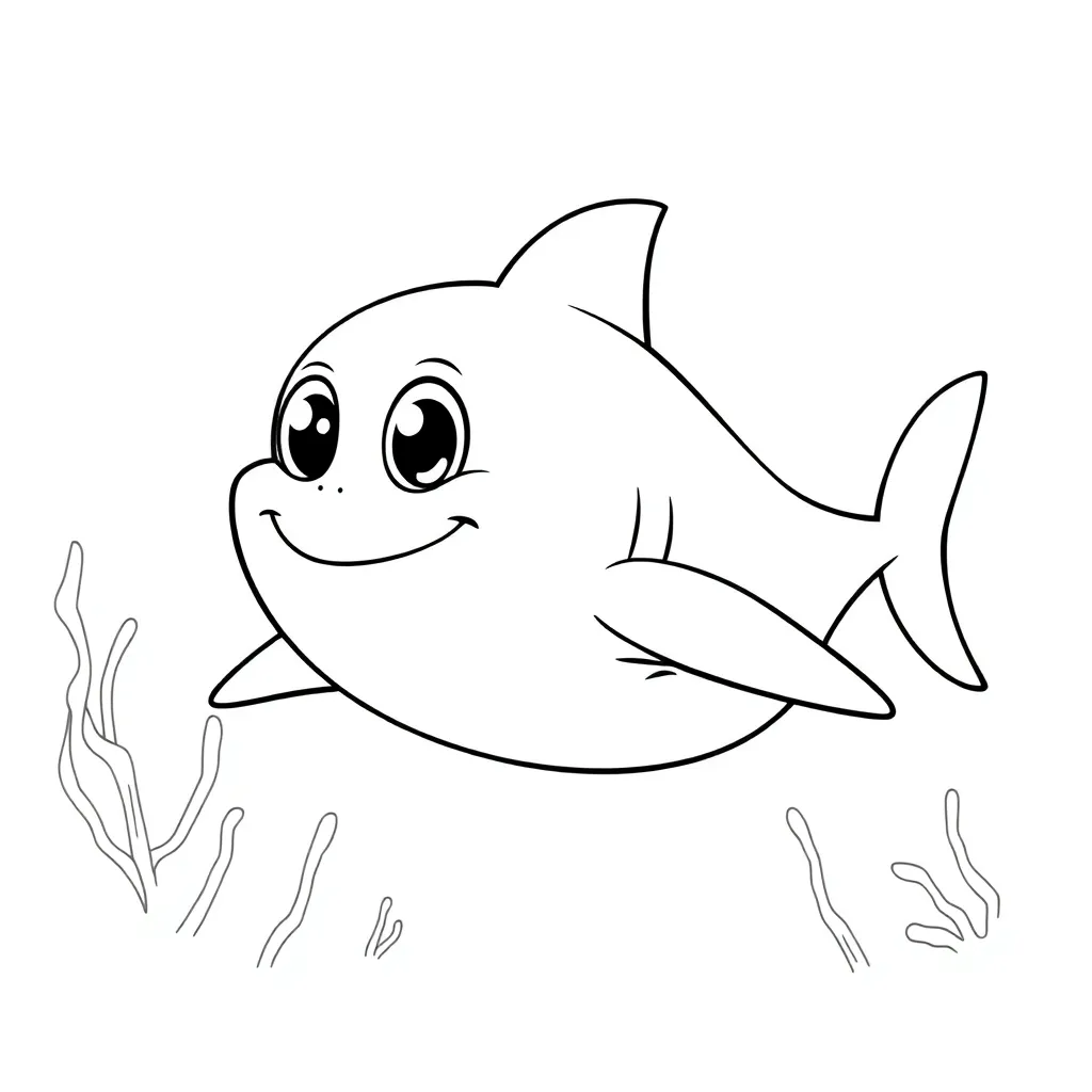 Free Shark Coloring Page - Ocean Wildlife Underwater Coloring Sheet