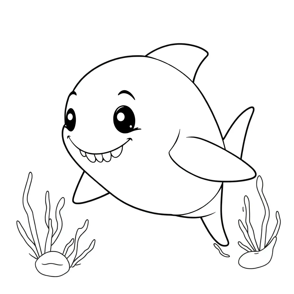 Free Shark Coloring Page Ocean Underwater World Wild Animals Nature Coloring Book