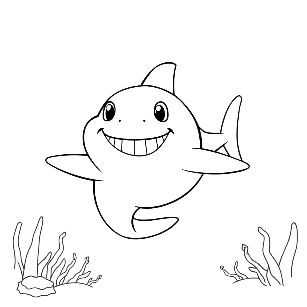 Free Shark Coloring Page Ocean Underwater World Wild Animals Nature Coloring Book