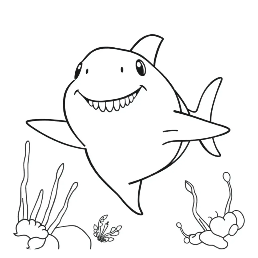 Free Shark Coloring Page Ocean Underwater World Wildlife Predator Coloring