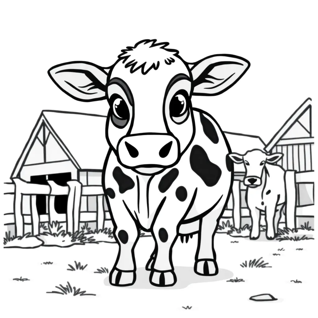 Free Farm Animal Coloring Page Countryside Barn Tractor Coloring Page