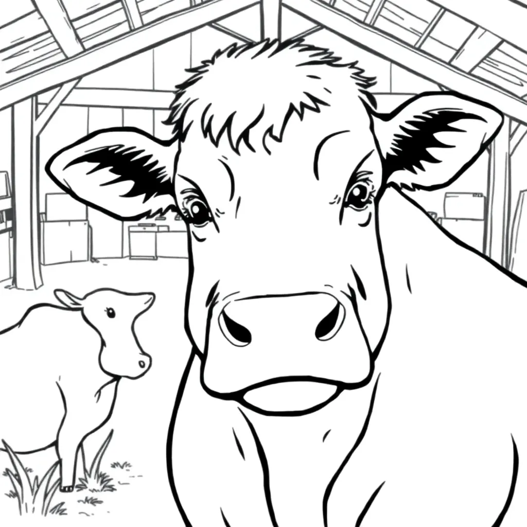 Free Farm Animal Coloring Page Country Tractor Barn Coloring Page