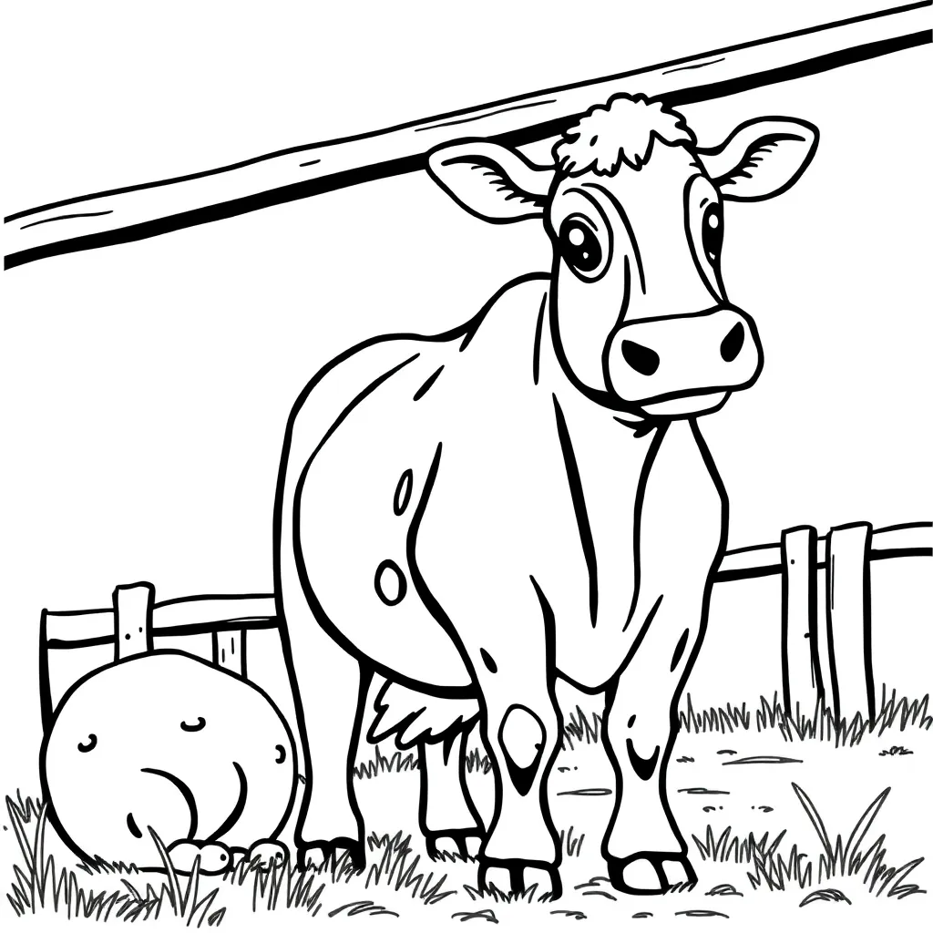 Free Farm Animal Coloring Page Country Tractor Barn Coloring Page