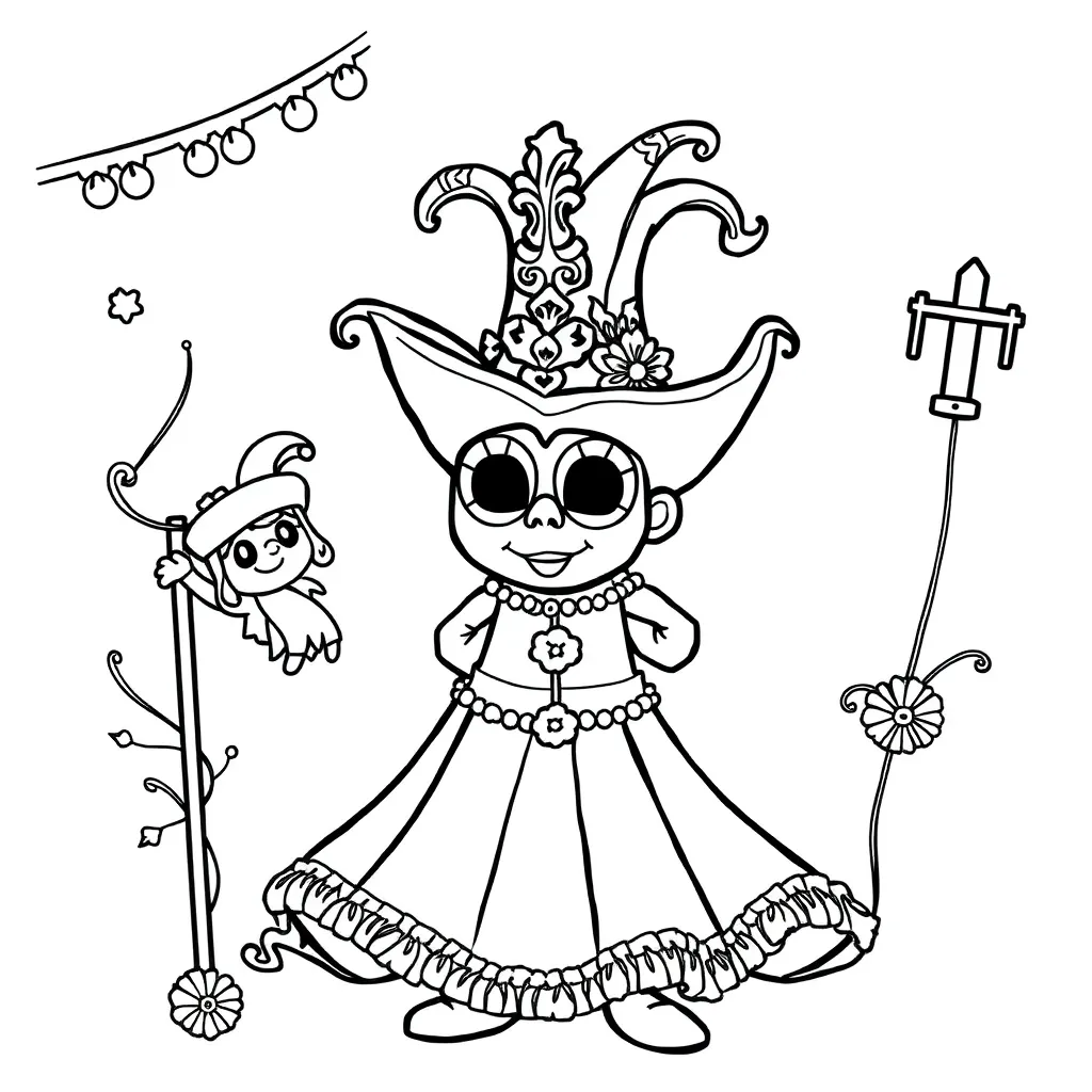 Free Carnival Parade Costume Coloring Page Fun Coloring Page