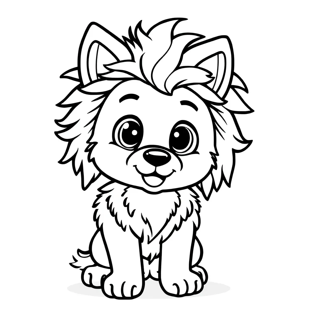 Free Dog Pet Coloring Page.  Cute Playful Coloring Sheet for Kids.
