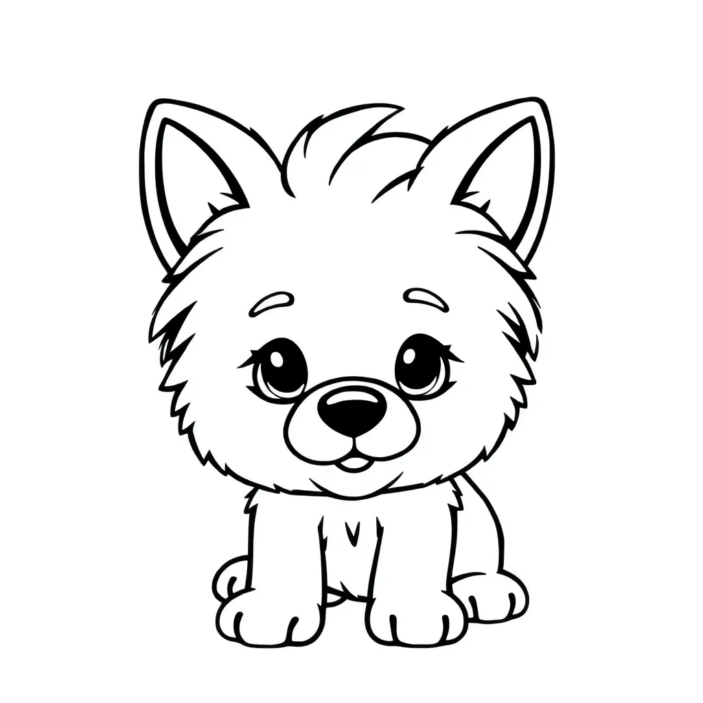 Free Dog Pet Coloring Page.  Cute Playful Coloring Sheet for Kids.