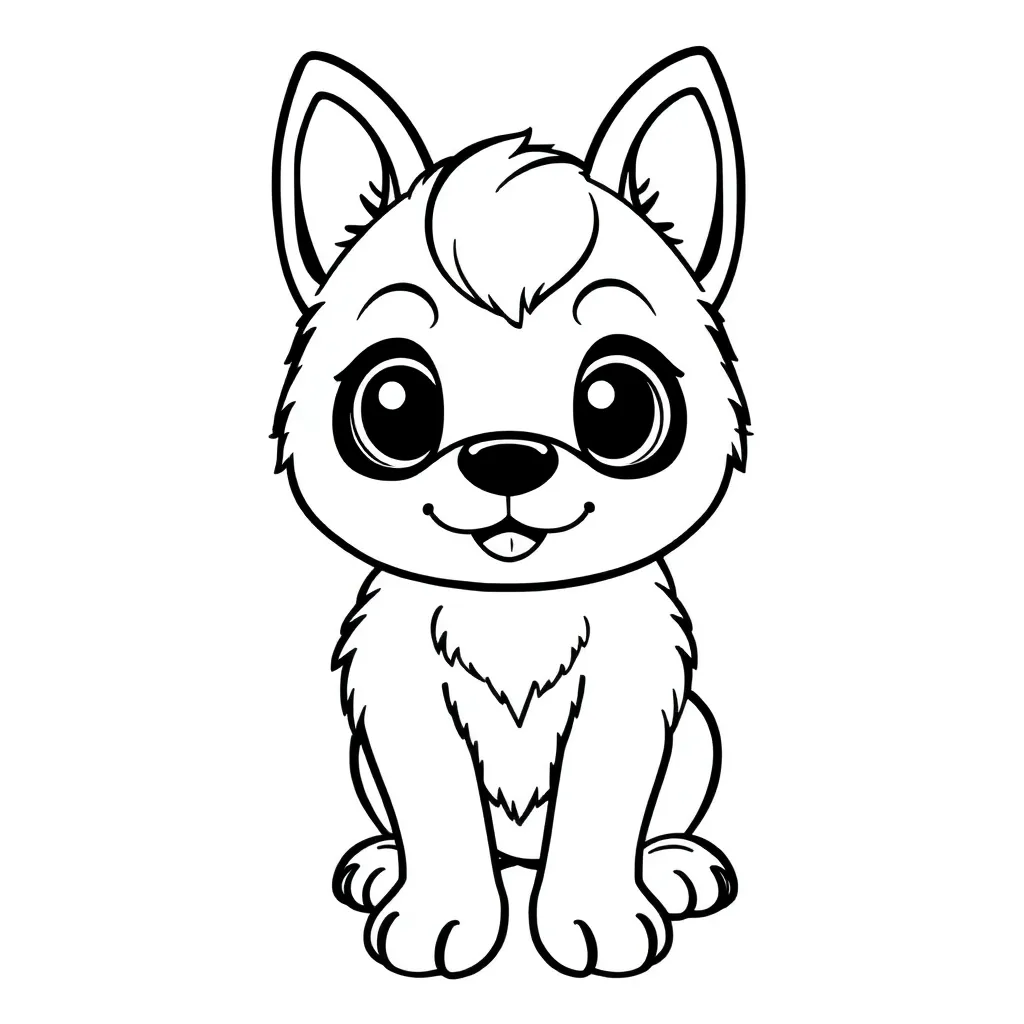 Free Dog Pet Coloring Page.  Cute Playful Coloring Sheet for Kids.