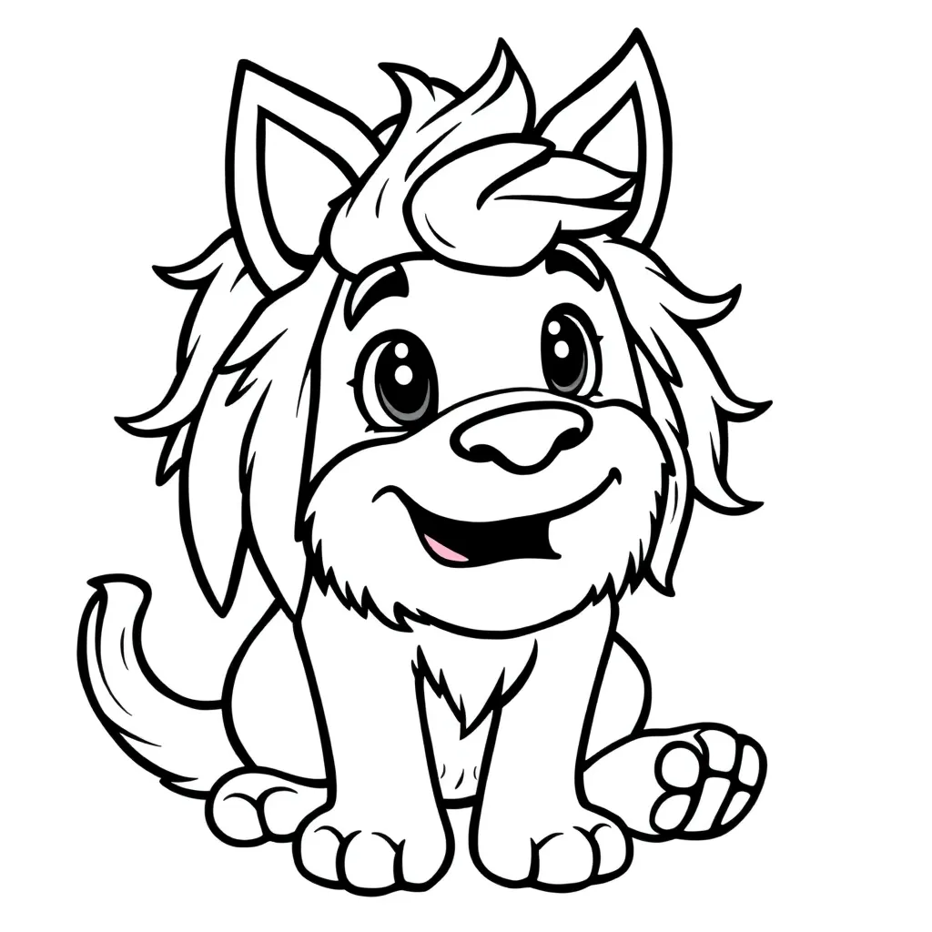 Free Dog Pet Coloring Page.  Cute Playful Coloring Sheet for Kids.