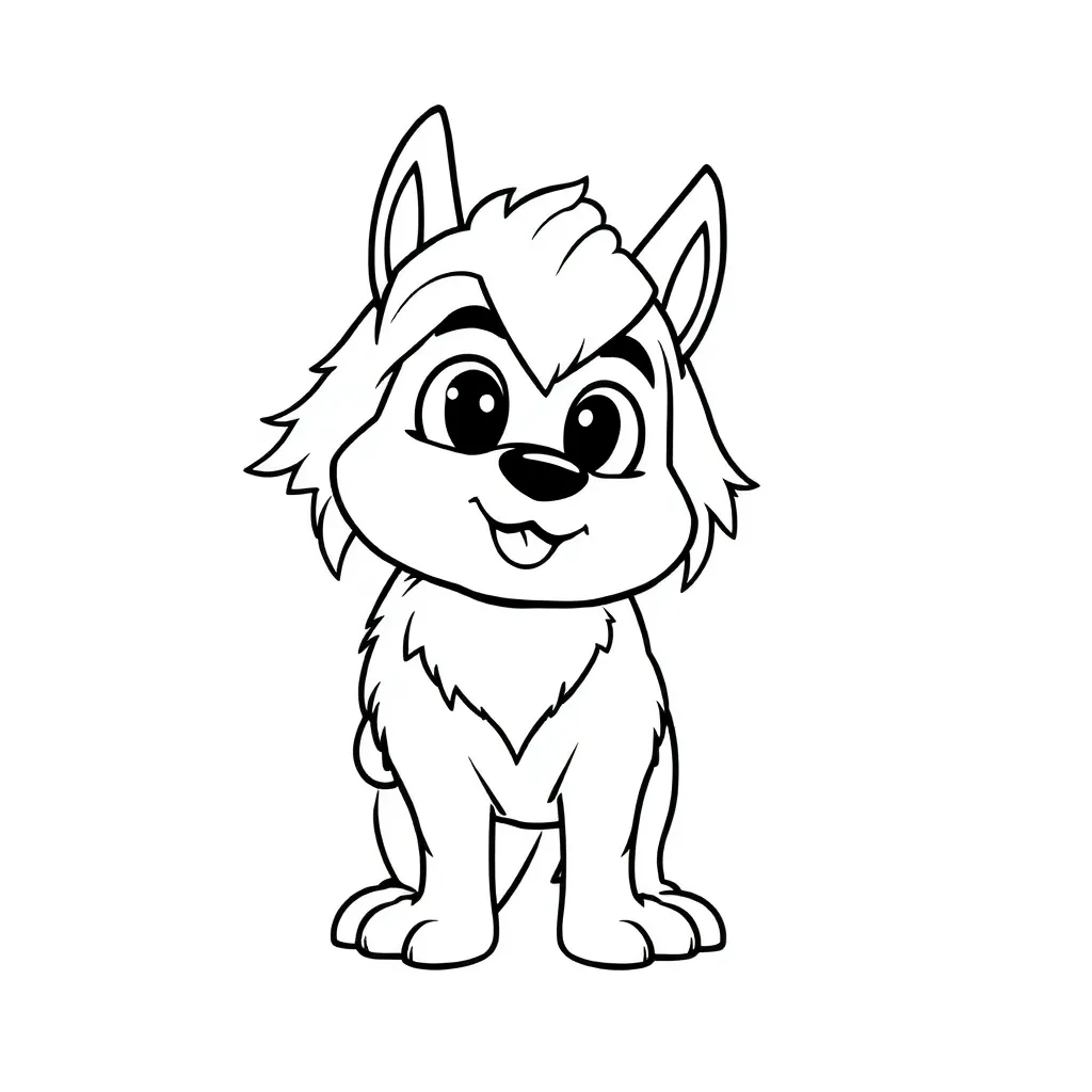 Free Dog Pet Coloring Page.  Cute, Happy Coloring Sheet.