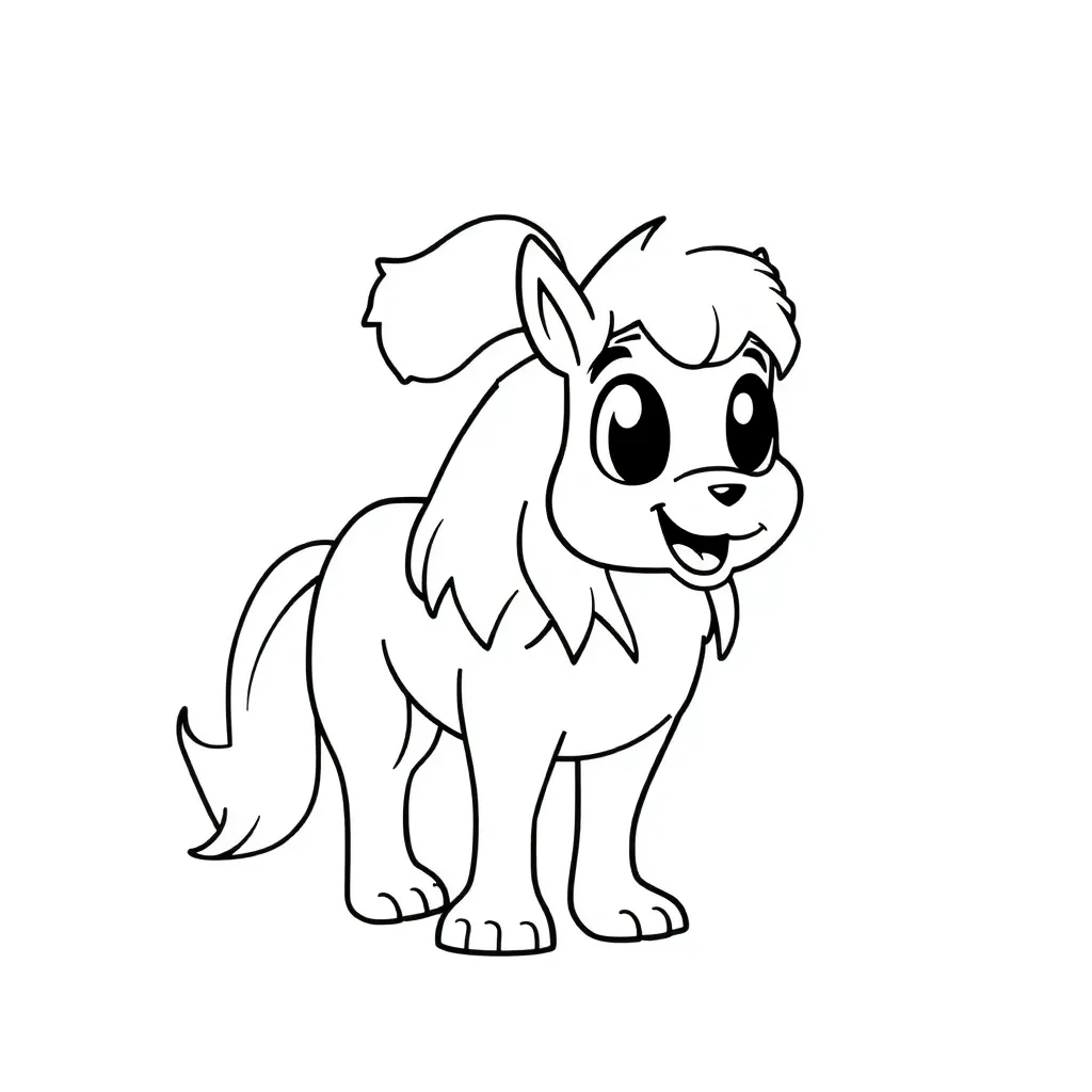 Free Dog Pet Coloring Page.  Cute Playful Coloring Sheet for Kids.
